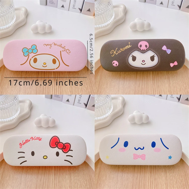 Sanrio Hello Kitty Cinnamoroll Kuromi etui na okulary krótkowzroczność pudełko do przechowywania okularów Anime Kawaii śliczne kreatywne podróże przenośne dziewczyny