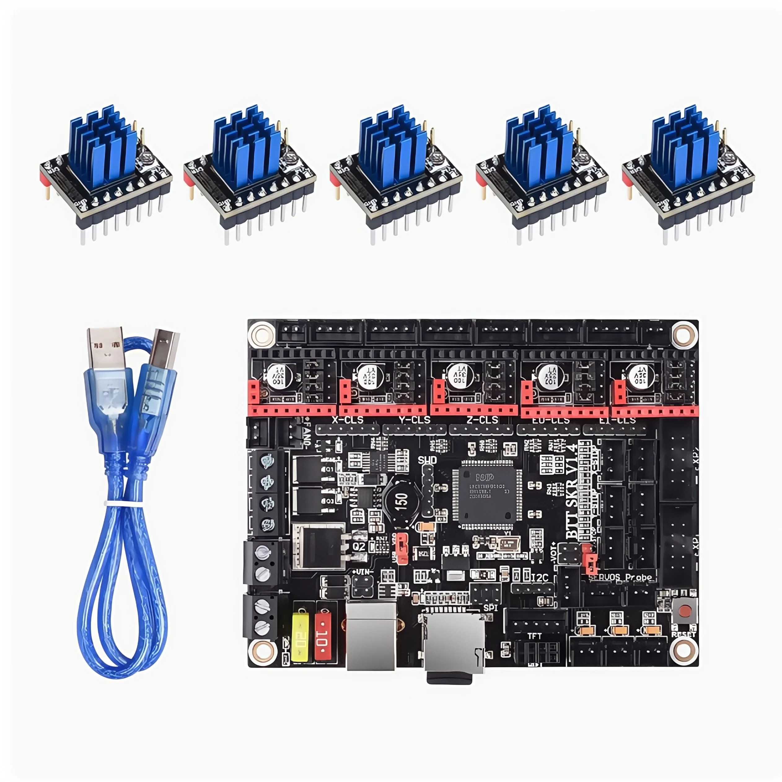 BTT SKR V1.4 BIGTREETECH SKR V1.4 Turbo TMC2225 اللوحة الأم طابعة ثلاثية الأبعاد لوحة تحكم 32 بت فورون ماستر MKS GEN L