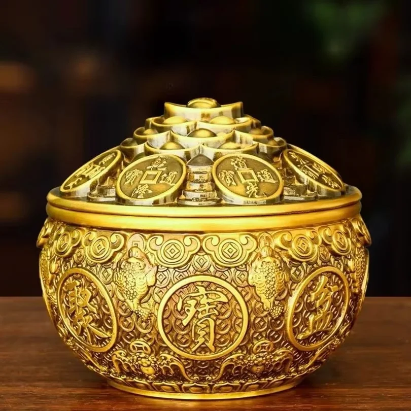Brass Treasure Bowl Entrance Housewarming Business Gift Ornaments Decorations Living Room