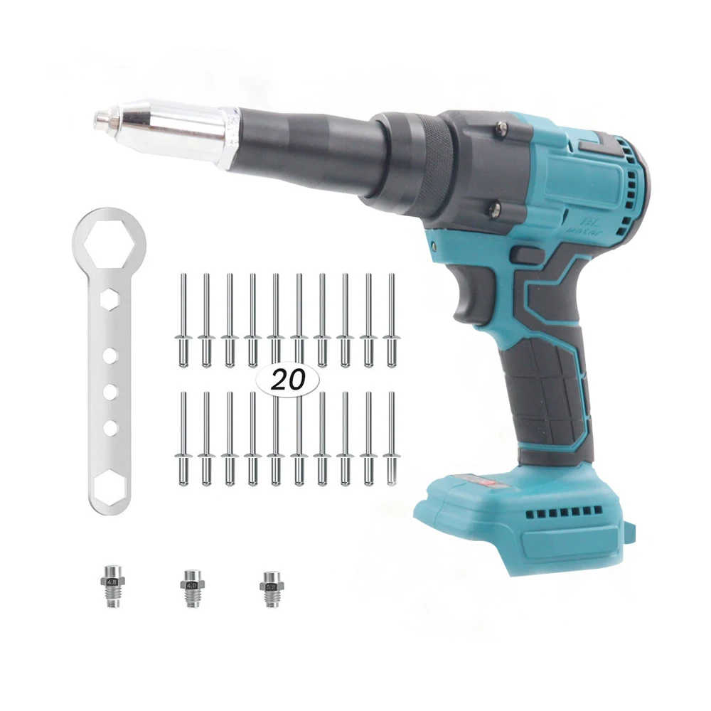 Cordless Electric Rivet Gun Household Handheld Power Tool Screwdriver with LED Light for Makita 18V Battery (not Included) New