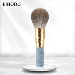 EIHODO Makeup Brush-2024New Luxury Natural Hair Powder Brush-Blue Fox Hair Laser Carved Tube Solid Wood Handle Single Brush