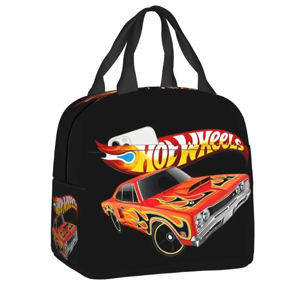 Пользовательские Hot Wheels для фанатов, термоизолированная сумка для обеда, мультяшный спортивный автомобиль, портативный контейнер для обеда, дорожная многофункциональная коробка для еды
