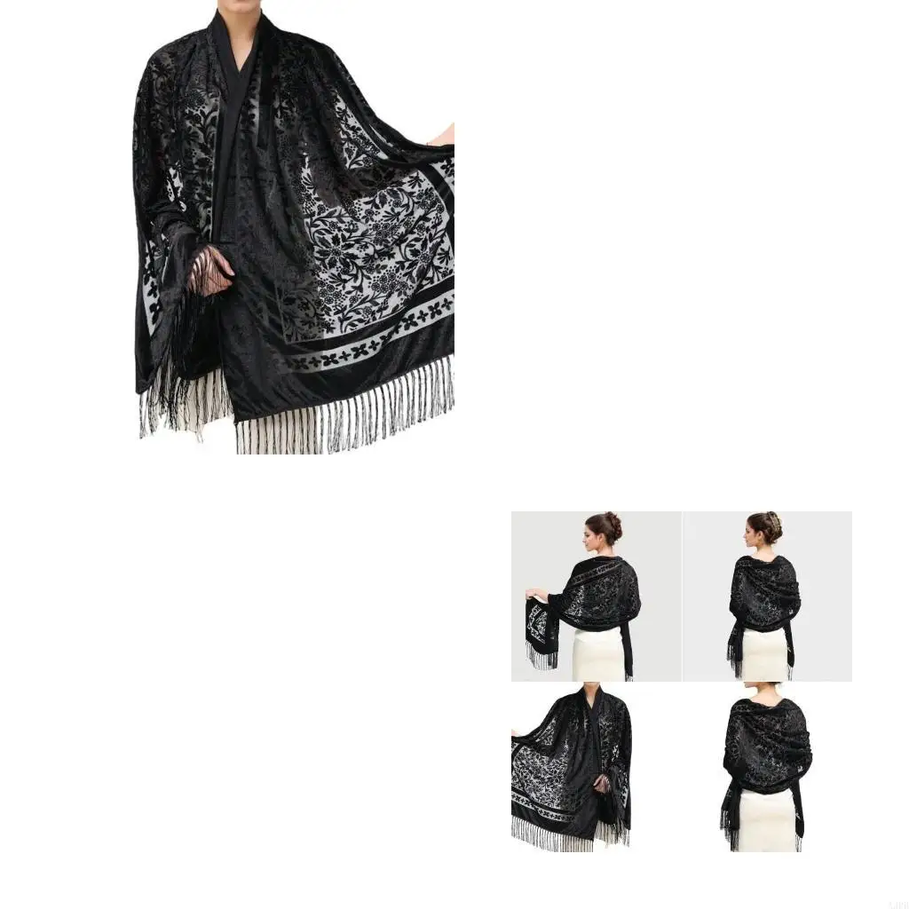 

Роскошная бархатная платка для женщин вечернее платье на плече многофункционально