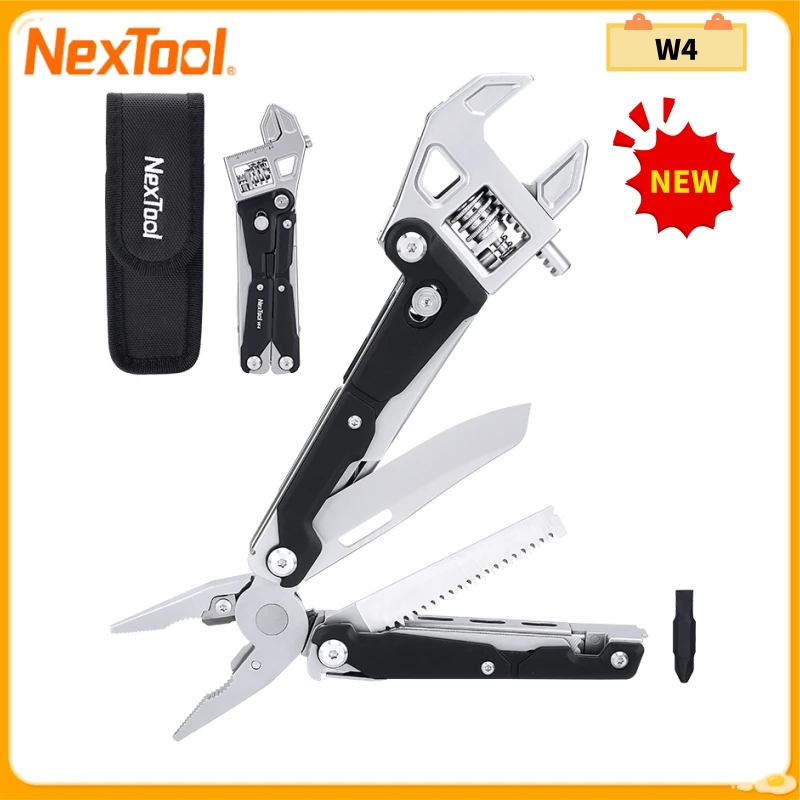 

NexTool Multitool Wrench W4 11-In-1 Adjustable Wrench Pliers Folding Knife Hand Tools Screwdriver Wooding Saw Wood Working Tools