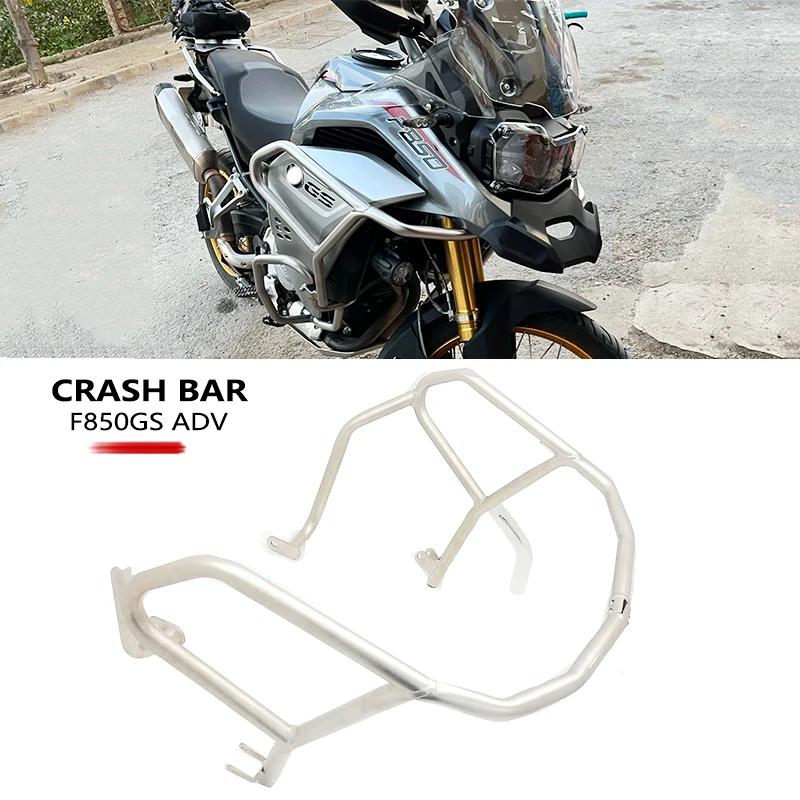 Stainless Steel Motorcycle Upper Engine Guard Bumper Crash Bar Frame Protector For BMW F850GS ADV F 850 GS Adventure 2019-2023