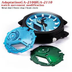 GA2100 GA2110 New Metal Surface Dial Modified GA-2100 GA-2110 Sun Pattern Brushed Matte Lacquer Inner Bezel Watch Replacement
