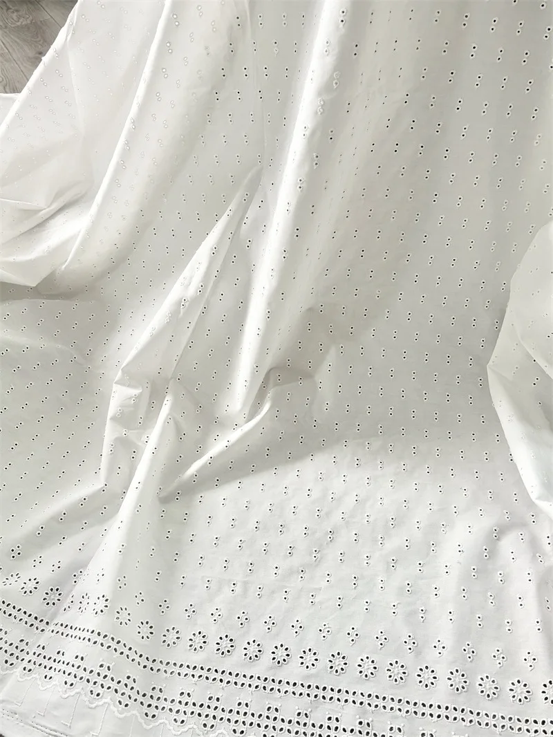 

High-quality 100% cotton hollow-out embroidered fabric,soft and comfortable,for women's,children's clothing,home textiles