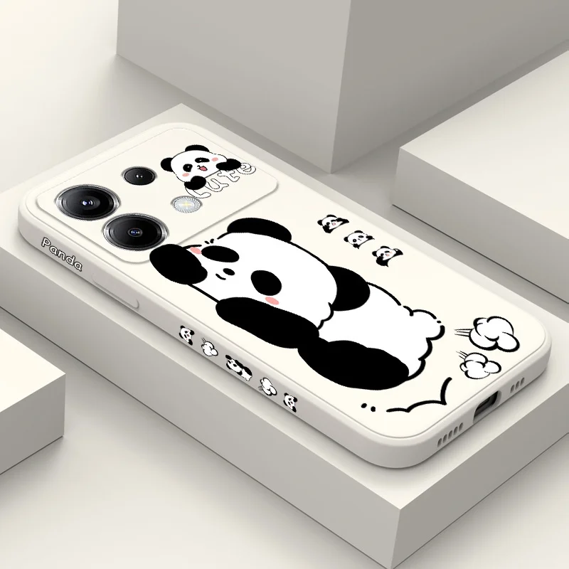 Sleeping Panda Phone Case For Xiaomi Poco X6 F6 M6 M5 M5S F5 X5 F4 X4 M4 F3 M3 X3 Pro 4G 5G GT Silicone Cover