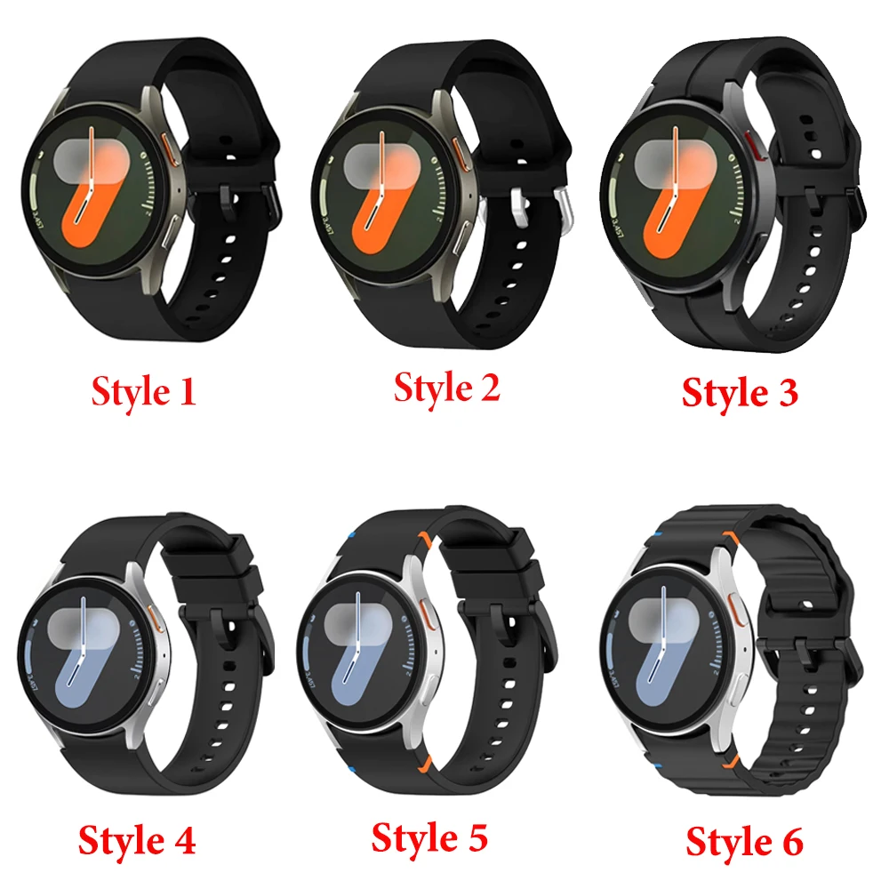 Pulseira de silicone oficial sem lacuna para samsung galaxy watch 7/6/5/4/fe 44mm 40mm pulseira esportiva relógio 6 4 clássico 47mm 43/46mm