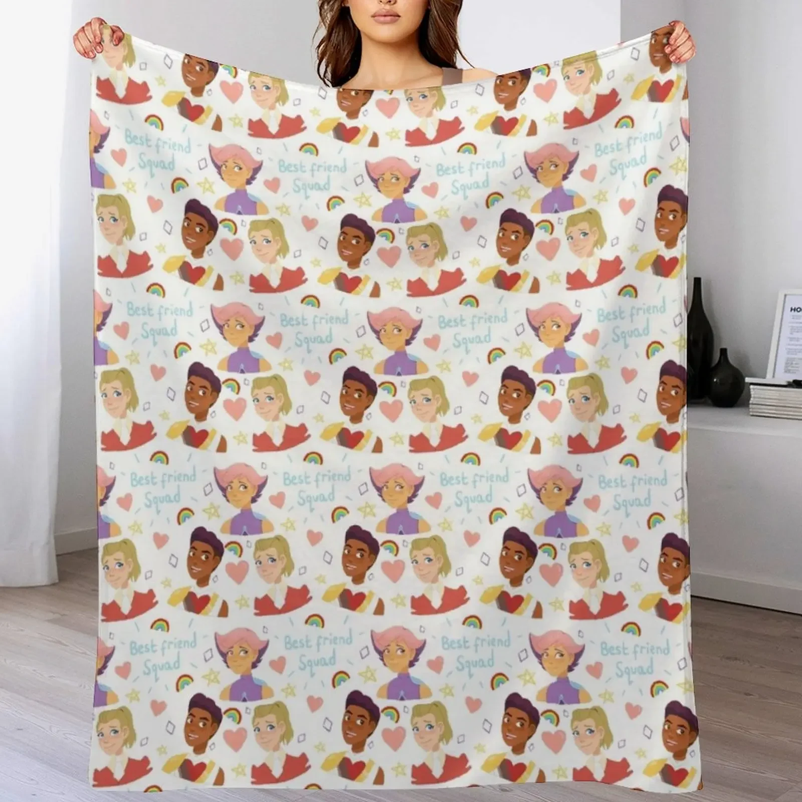 

Best Friend Squad She-Ra pattern Throw Blanket Soft Bedroom Blanket for Night Sleeping