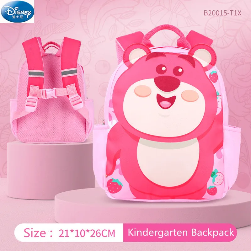 Disney Lotso Kindergarten Backpacks For Girls Boys Spider Man Student Shoulder Orthopedic Bag Kids Birthday Gifts Light Mochilas