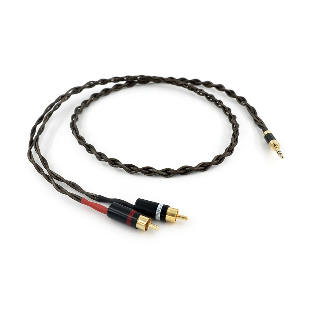 Nordost ODIN 99.998% 50 mikro posrebrzanych 3.5mm Stereo do 2 RCA męski przewód AUX 3.5mm do podwójnego RCA kabel Audio eeprzedłużany