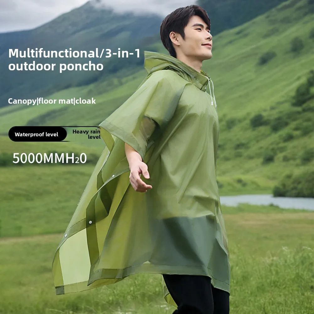 Multifunctional Outdoor Poncho Large Thickened Cloak Mat Portable Backpack Style for Fishing Hiking Camping Outdoor Activities
