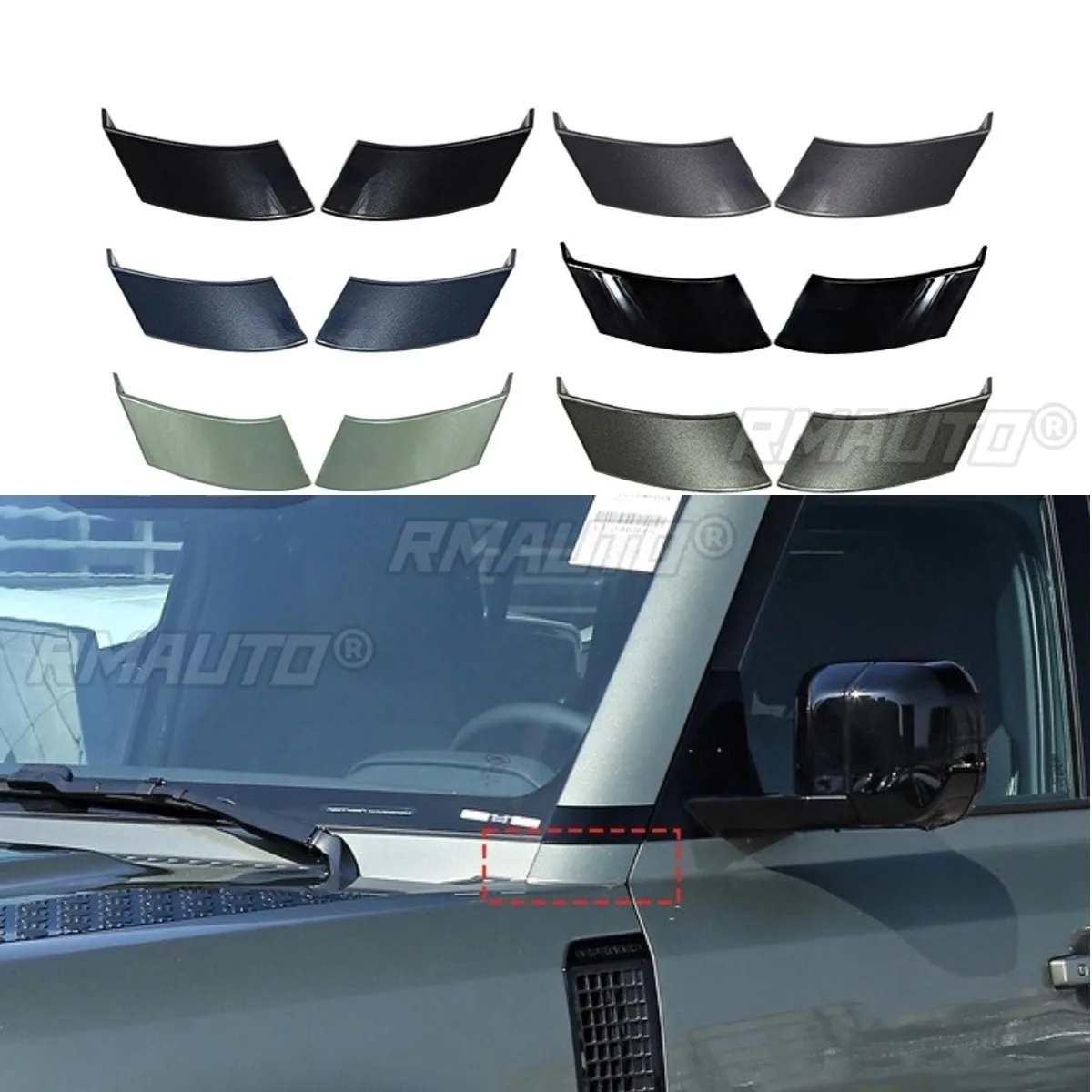 

Автомобильная стойка, внешняя отделка панели, декоративная крышка, комплект кузова для подбородка для Land Rover Defender 2020-2024, автомобильные аксессуары