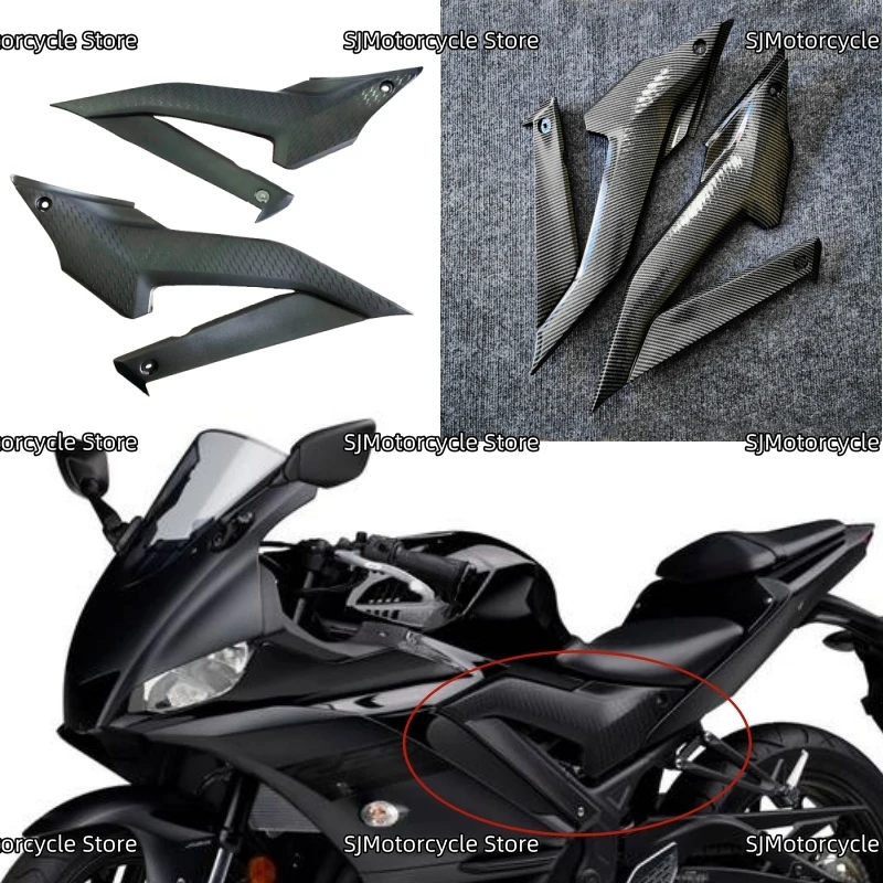 

Motorcycle Gas Fuel Tank Protection Plate Fuel Tank Side Cover Plate Side Fairing Fit For YAMAHA YZF-R25 YZF-R3 YZFR25 2019-2024