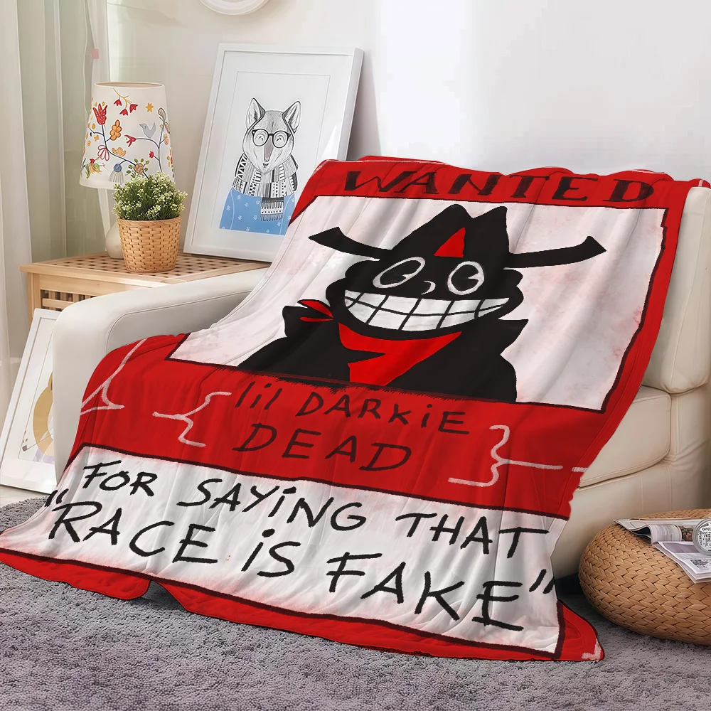 Manta de rapero americano Lil Darkie para sofá, cama de oficina, avión, viaje, sueño, lectura, relajación, Camping, suave y cálida