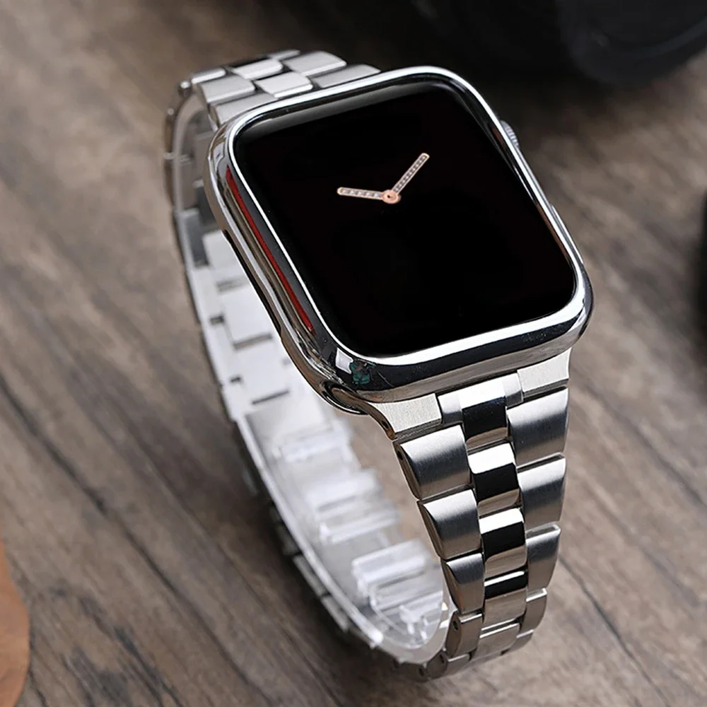 Women Stainless Steel Slim Bracelet For Apple watch 9 8 Ultra 2 49mm Band 40mm 42 41 45mm for iWatch SE/6/5 7 Luxury Metal Strap