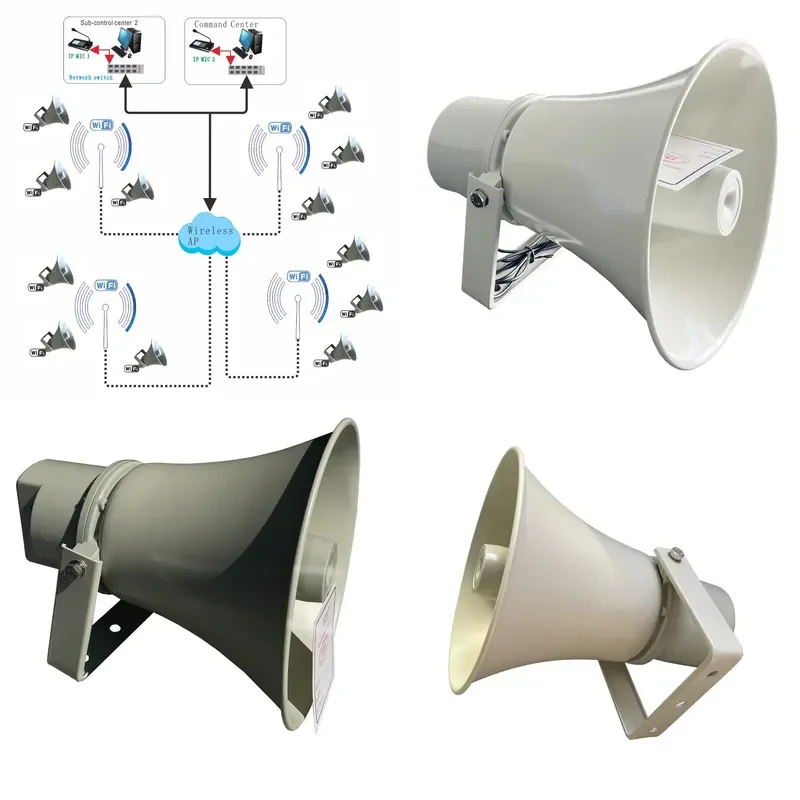 Outdoor wireless WIFI remote playback horn speaker supports mobile APP control of wireless broadcast speech