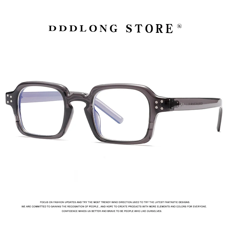 DDDLONG Anti Blue Light Square Glasses Prescription Eyeglasses Frame For Men Women Optical Lens Can Replaceable Eyewear D409