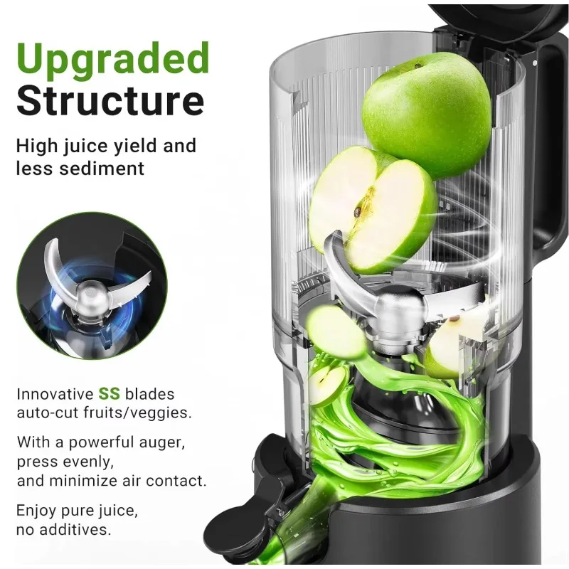 عصارة مضغ شلال تغذية واسعة 130 مم للفواكه بسعر المصنع