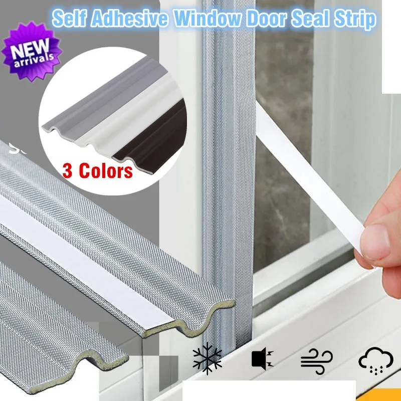 6 Meter Self-Adhesive Noise Reduction Sliding Window Door Seal Strips Acoustic Soundproof Insulation Foam Weather Stripping Tape