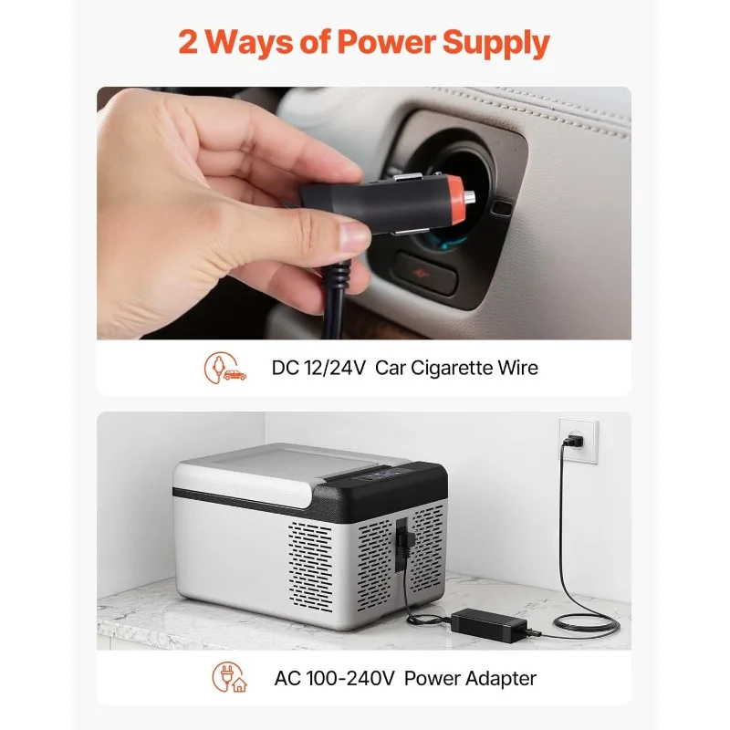 VEVOR 10쿼트 12볼트 휴대용 미니 냉동고 차량용 컴프레서 냉장고 쿨러