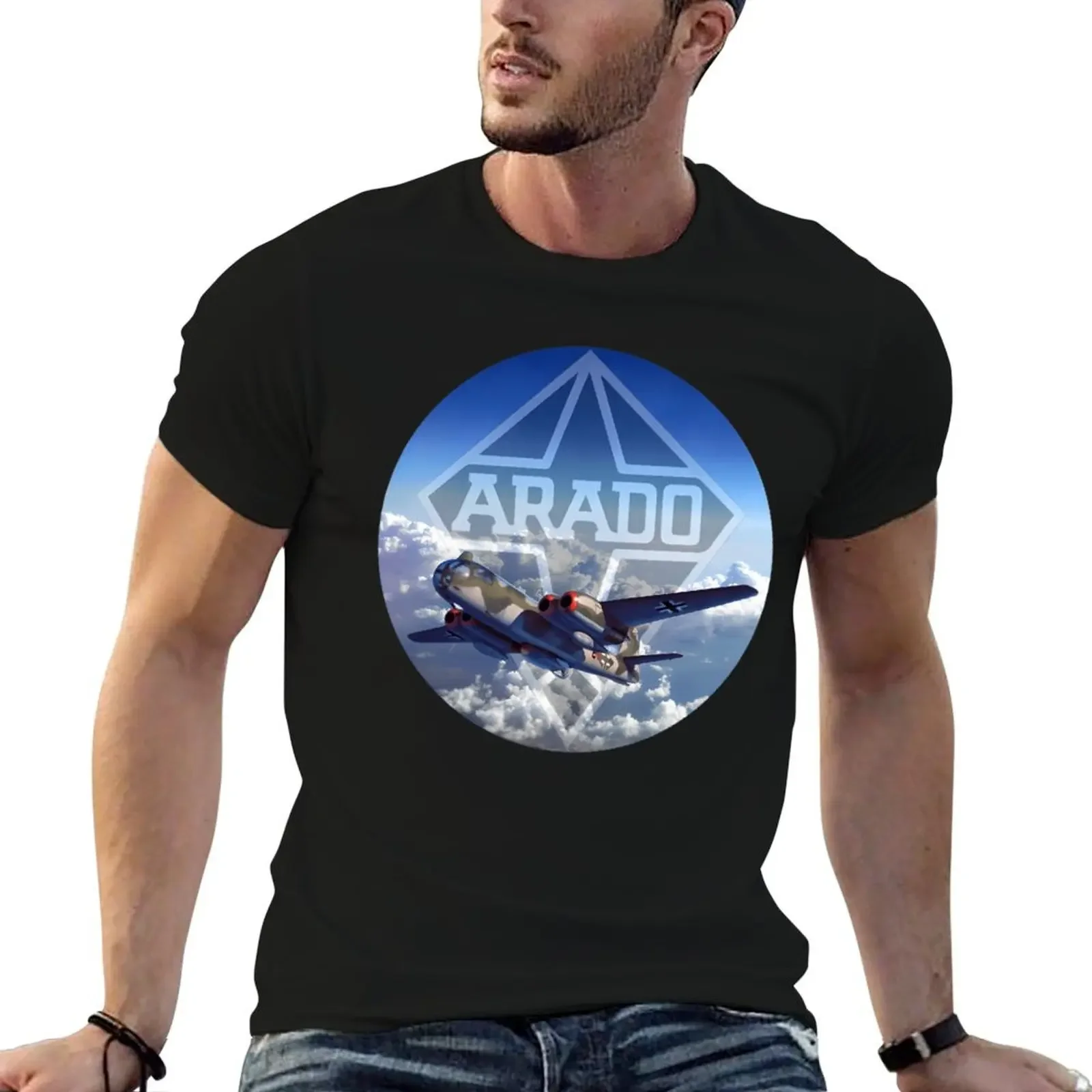 Arado 234 With Arado Company Logo T-Shirt anime tshirt man t shirt mens workout shirts