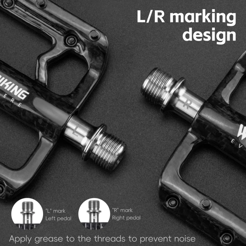 

Full Carbon Fiber Bike Pedals Titanium Alloy Axle 3 Bearing System MTB Road Cycling Flat Pedals for Mountain Road Bikes