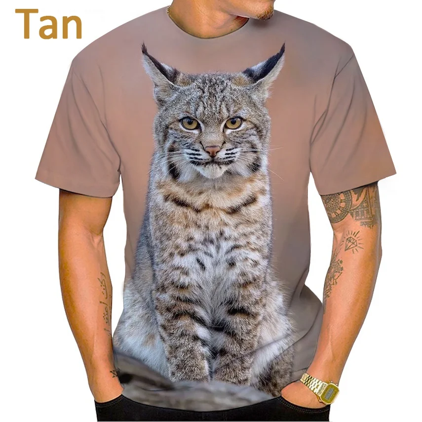 Estate nuova moda Lynx 3D stampato magliette uomo donna Casual maniche corte maculato animale Unisex Street Shirts top