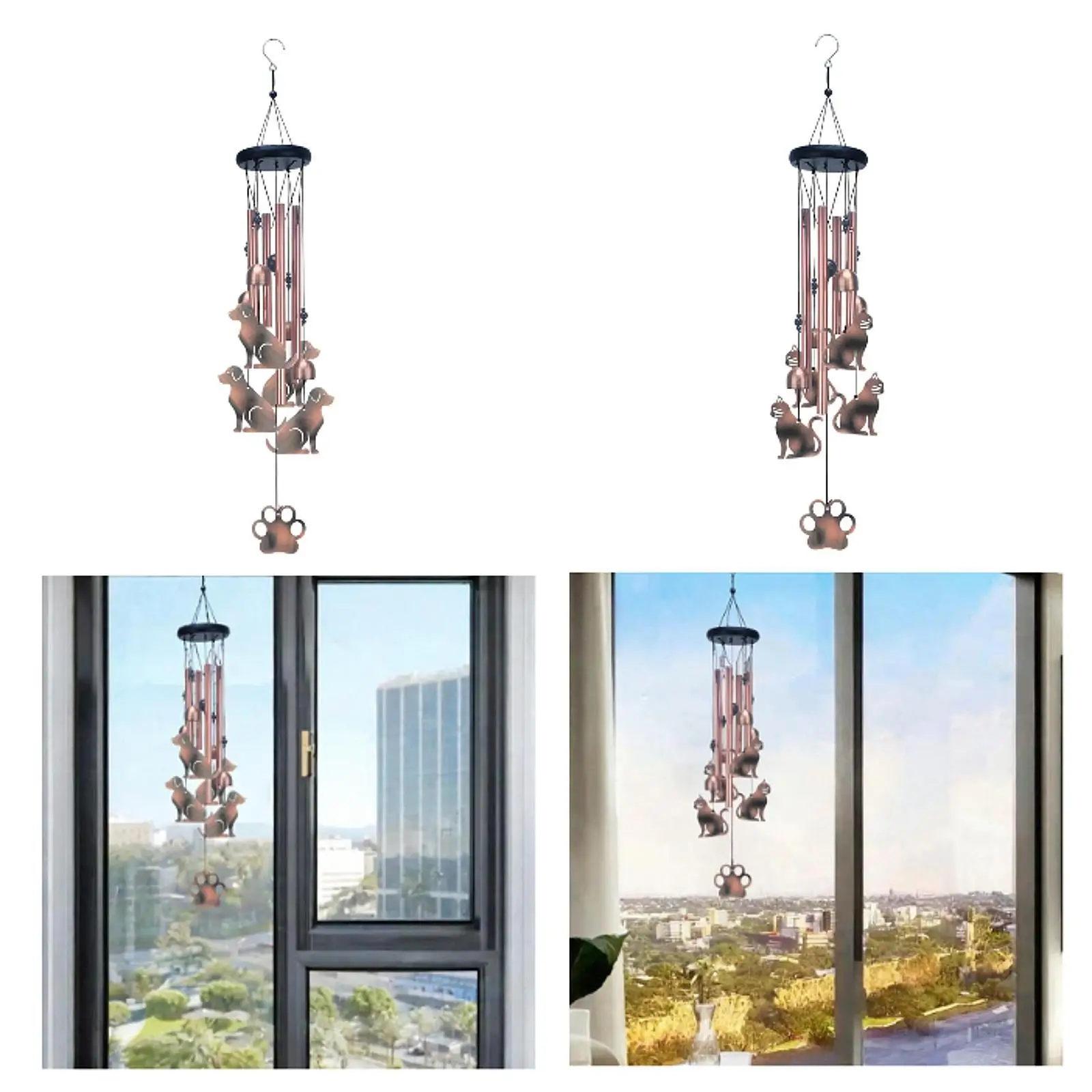 Memorial Gift Wind Chimes Hanging Ornament Multipurpose 25.6inch Long Aluminum Garden Pendant for Indoor Outdoor Accessories