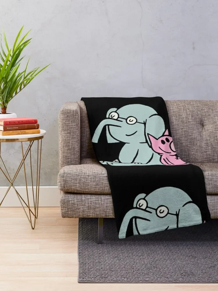 Elephant and Piggie. Gerald and Piggie. Anime transparent sticker, mo willems Throw Blanket Luxury Thicken Shaggy Plush Blankets