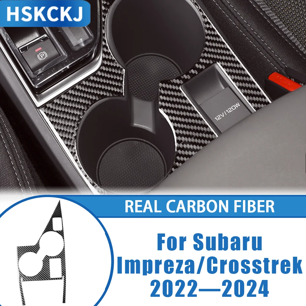 

For Subaru Impreza Crossteck 2022—2024 Car Accessories Carbon Fiber Center Console Cup Holder Panel Interior Cover Trim Sticker