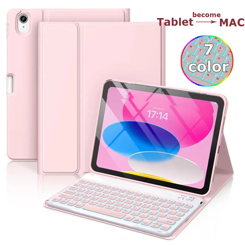 Keyboard with Case for Realme Pad 2 11.5 Inch 2023 PadX 10.95“ Pad 10.4 Pad2 Lite 10.95 Backlit Detachable Bluetooth Keyboard