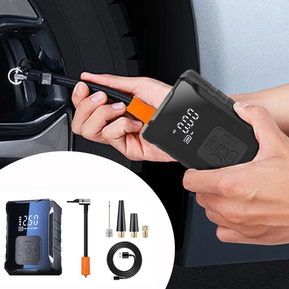 

150PSI беспроводной насос для накачивания шин портативный воздушный компрессор воздушный насос для автомобиля, мотоцикла, велосипеда, быстрый воздушный компрессор для накачивания шин