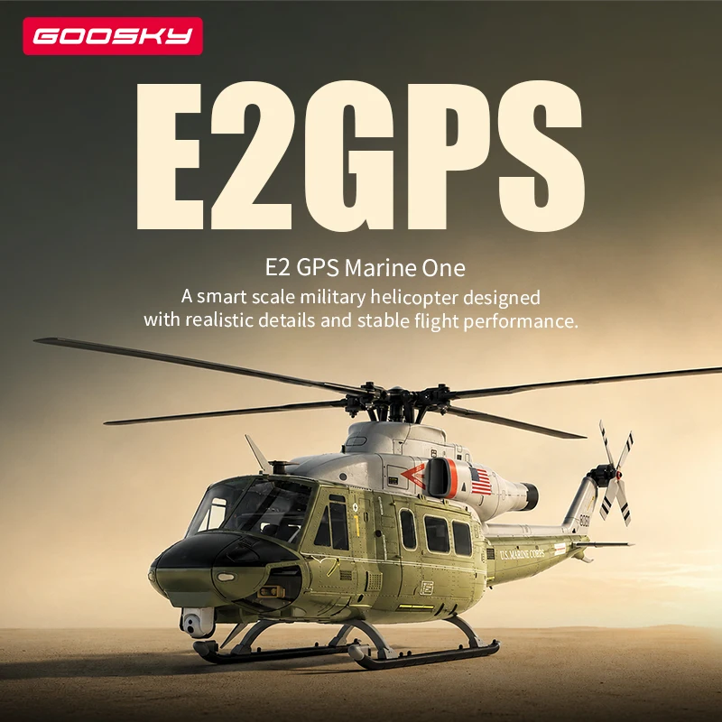 2026 GOOSKY GuTian E2 UH-1Y Realistic GPS Intelligent Model Helicopter Intelligent One Click Return Outdoor Wind Resistance Stab