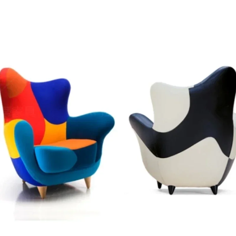 Minimalist color single sofa creative color matching tiger chair studio shooting chair contrasting color leisure chair