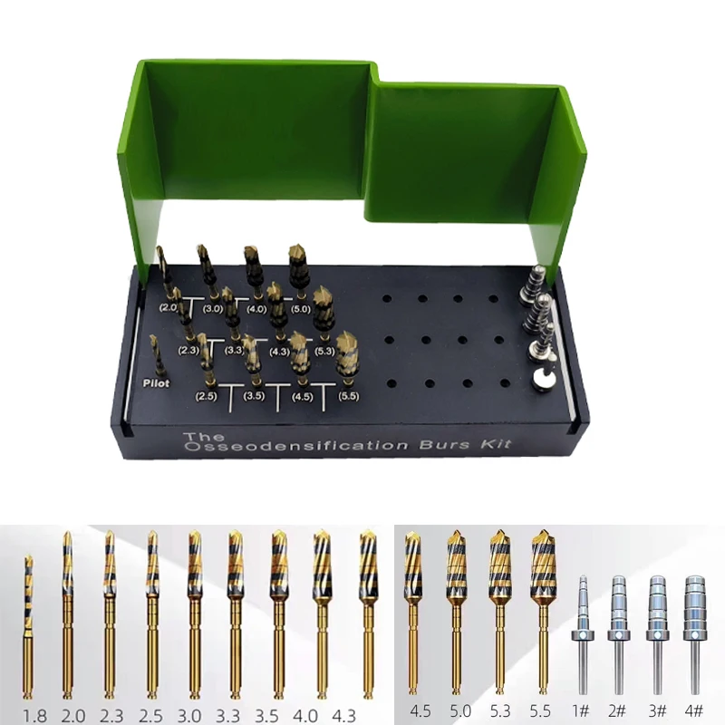 Kit Dental Osseodensification Bur Implant Maxillary Sinus Lift Drills Dental Tools Drills for Surgical Dental Alveolotomy