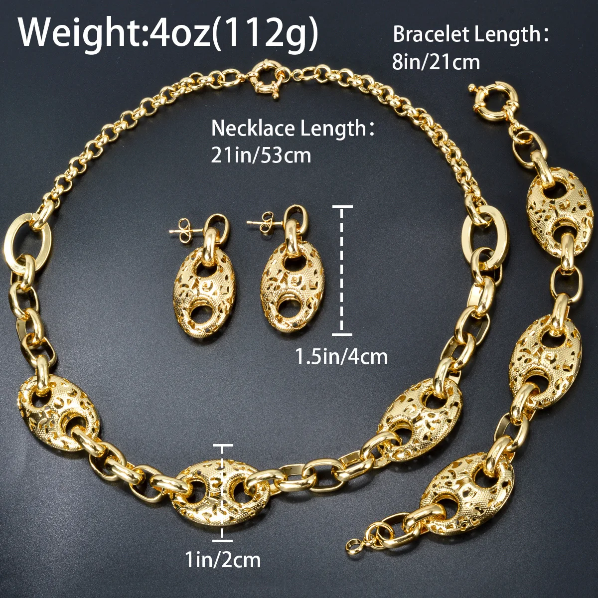 Trend Jewelry Sets Women Gold Plated Drop Earring and Pendant Set 18k Gold Plated Jewelry Luxury Wedding Dubai Jewelry Accessory