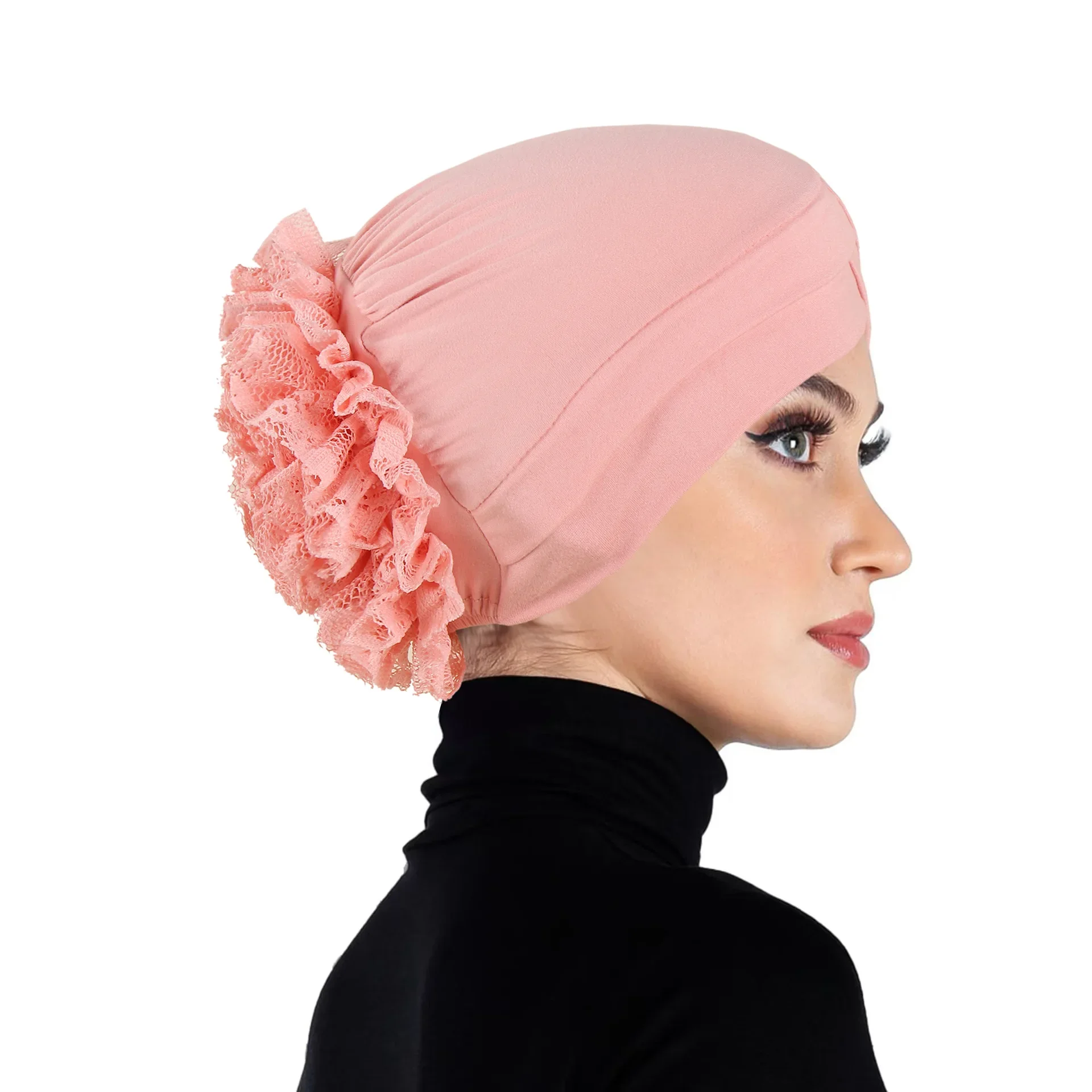 

Forehead Cross Beanies Flower Bonnet Muslim Inner Hijab Hat Women Headscarf Cancer Chemo Cap Hair Loss Head Wrap Turbante Mujer