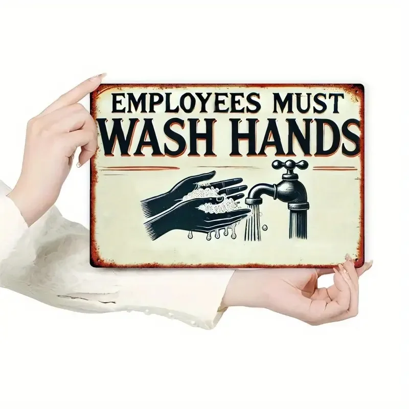 A 2D Flat aluminum Sign Made of Vintage Metal Tin, with The Message 
