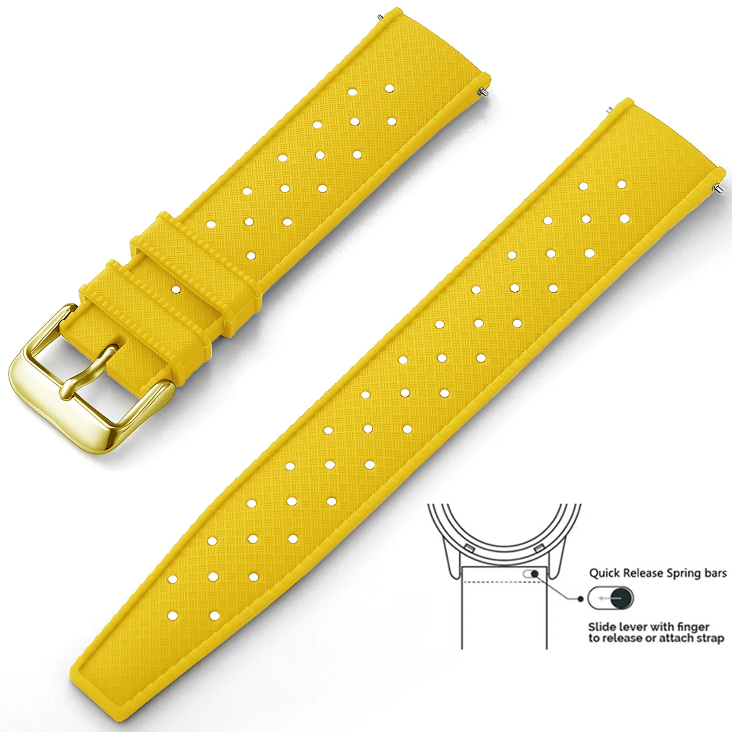 Tropisches Silikon-Uhrenarmband, Schnellverschluss-Uhrenarmband, 18 mm, 20 mm, 22 mm, Gummi-Tropic-Smartwatch-Armband, wasserdicht, mehrfarbig