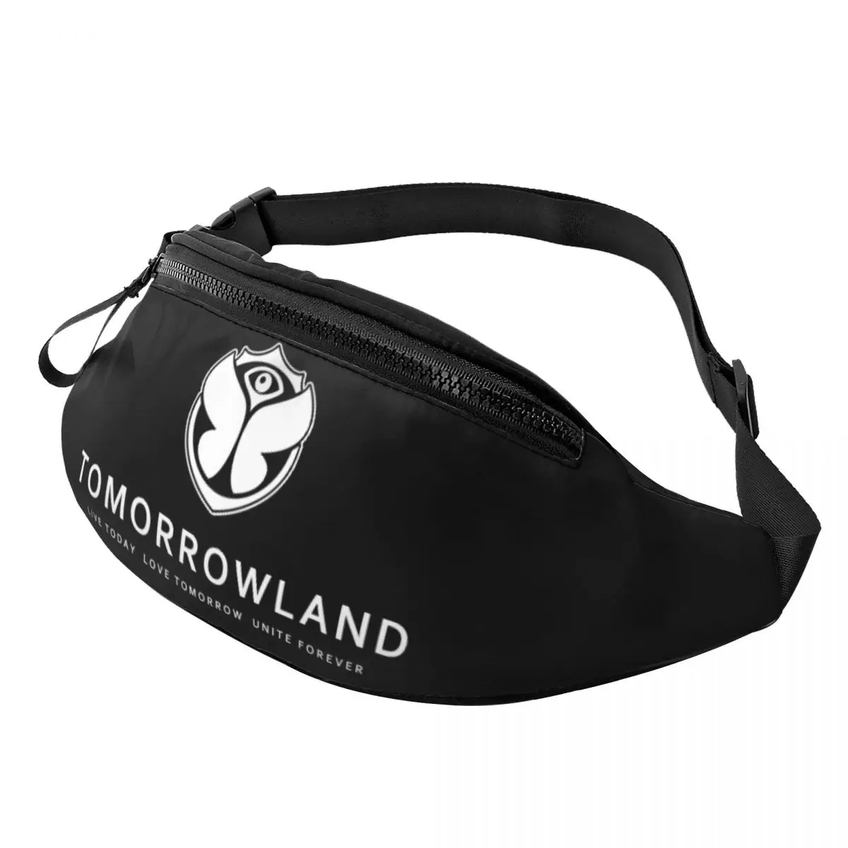 

Custom Tomorrowland Fanny Pack Belgian Electronic Dance Music Festival Crossbody Waist Bag for Travel Cycling Phone Money Pouch