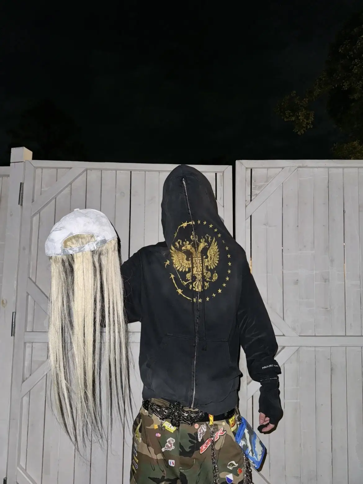 Ailz Pect adient Vintage Double Eagle Wave Print Hoodie One-Piece Cut ex Sweatirt American Sle Loose Fit Youthwear