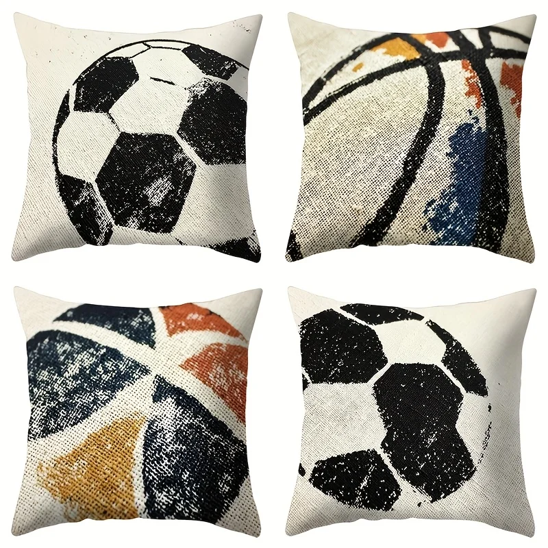 Football and basketball patterns Single-sided printing Short plush Suitable living rooms bedrooms sofas (excluding pillow cores)