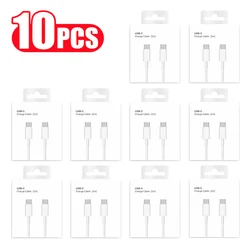 10 PCS USB C to USB C 100W PD Cable For iPhone 15 16 Plus 17 Pro Max Huawei Samsung Xiaomi Redmi Type-C Charge Cables With Box