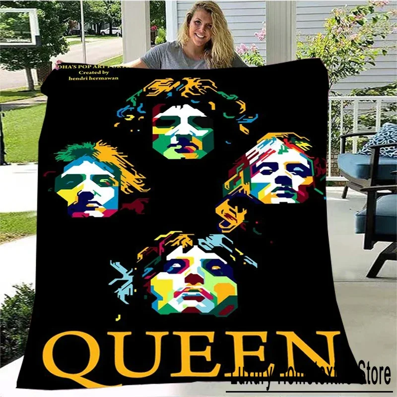 Freddie Mercury Queen-Rock-Band Soft Plush Blanket,Flannel Blanket Throw Blanket for Living Room Bedroom Bed Sofa Picnic Cover