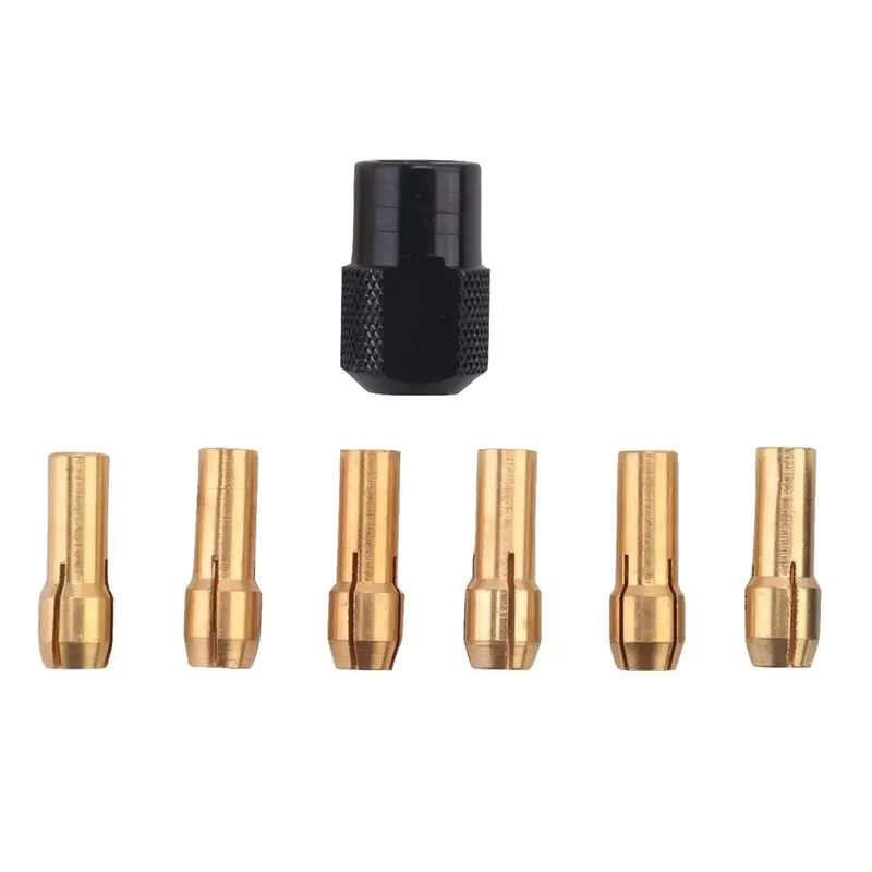 

ELEG-14Pcs For Dremel Brass Collet 1.0/1.6/2.0/2.4/3.0/3.2 +For Dremel Check M8X0.75