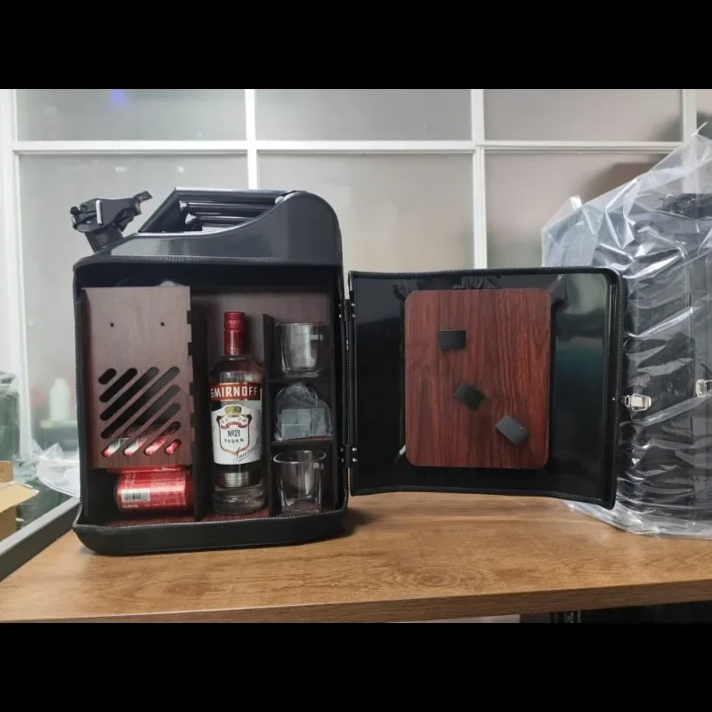 

Creative Entrance Storage Decoration Craft Gift Liquor Cabinet Whiskey Bar Counter Cabinet Set 20L Oil Drum
