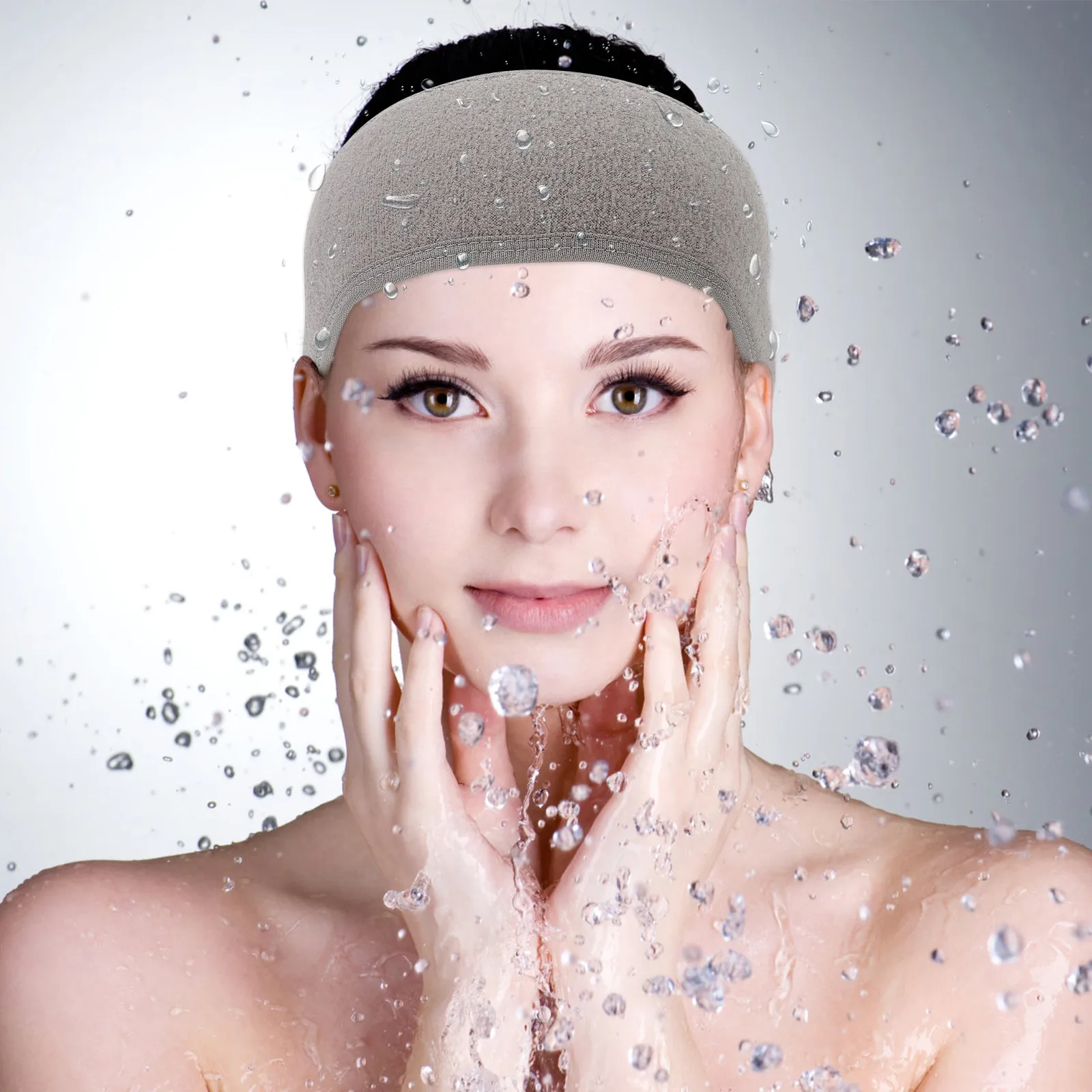 

Набор из 3 эластичных повязок для волос для женщин: для йоги, бега, ухода за кожей, макияжа, умывания и спа-процедур