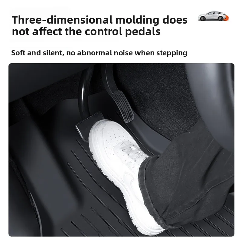 Suitable for the updated versionmodelYTesla metal floor matsteslaLeft and right rudderTPEInjection-molded foot pads